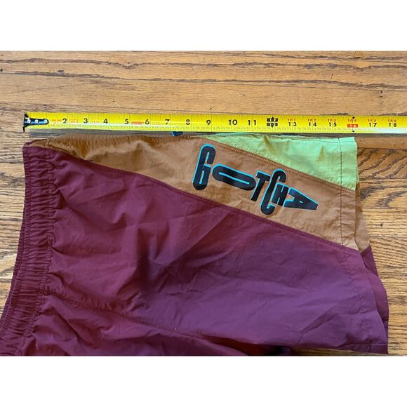 BRAINDEAD Maroon Gotcha 80s Surf Skate Swim Trunks Shorts Mens Size Small - Picture 7 of 7